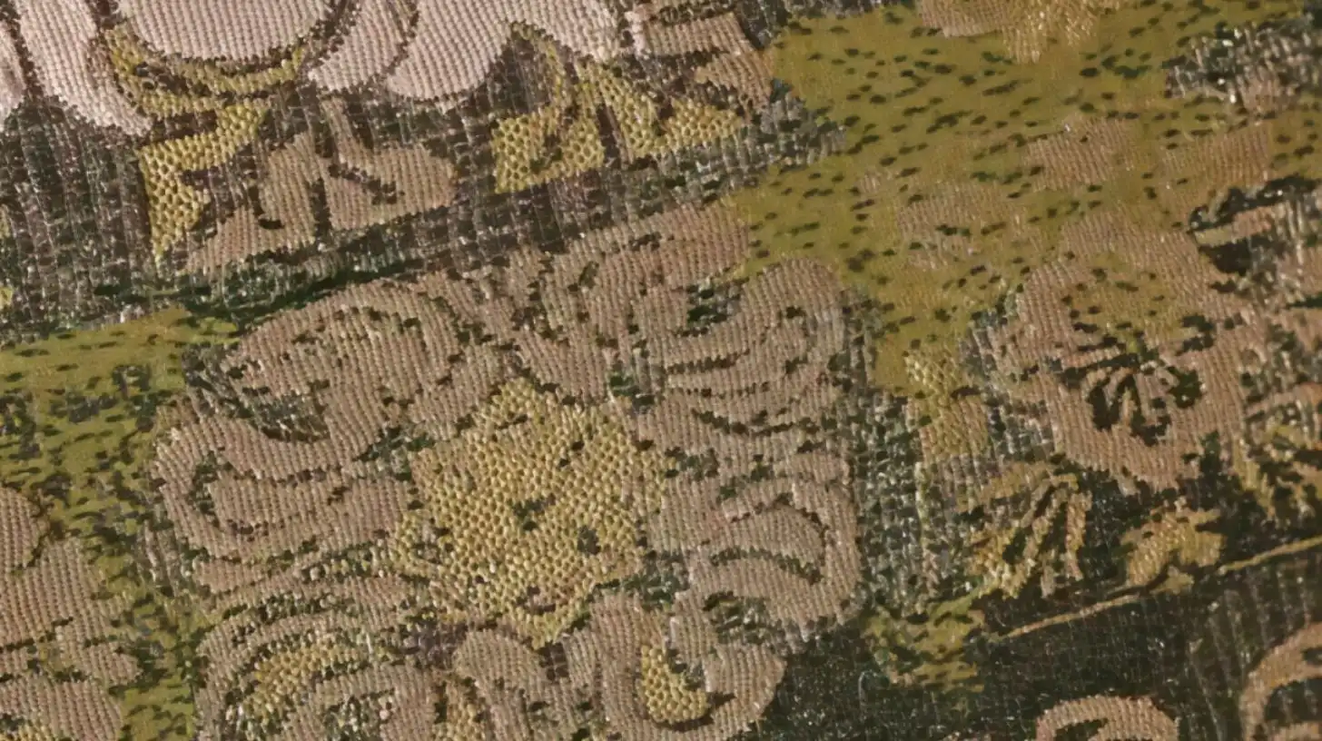 modamour ricerca visiva tessuto jacquard floreale, dettaglio pattern tessile e analisi materiali per trend forecasting moda